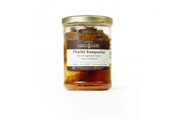 Poulet basquaise bio et agroforestier sans sel ajouté