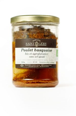 Poulet basquaise bio et agroforestier sans sel ajouté